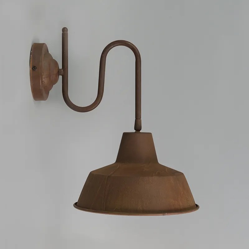 Priemyselná nástenná lampa hrdzavá so zlatým vnútorným priestorom - Factory