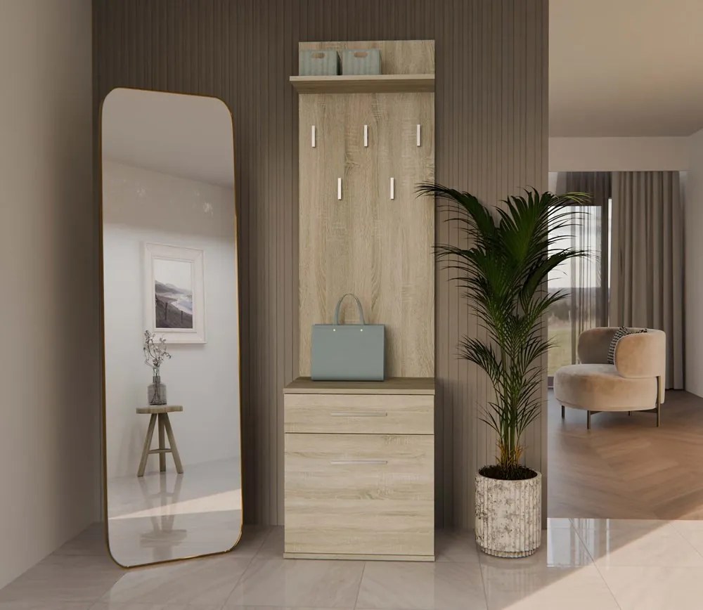 Predsieňová zostava Dialogos 2 (dub sonoma). Akcia -18%. Vlastná spoľahlivá doprava až k Vám domov. 1132569