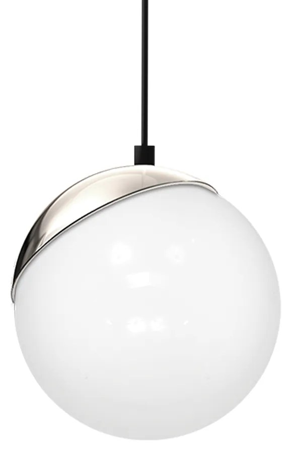 Závesné svietidlo Sfera, 1x biele sklenené tienidlo, b/ch