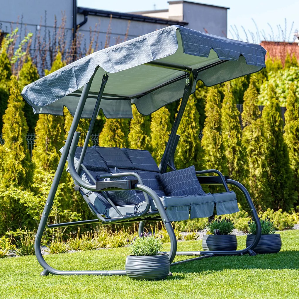 Záhradná hojdačka Igota - antracit / sivá