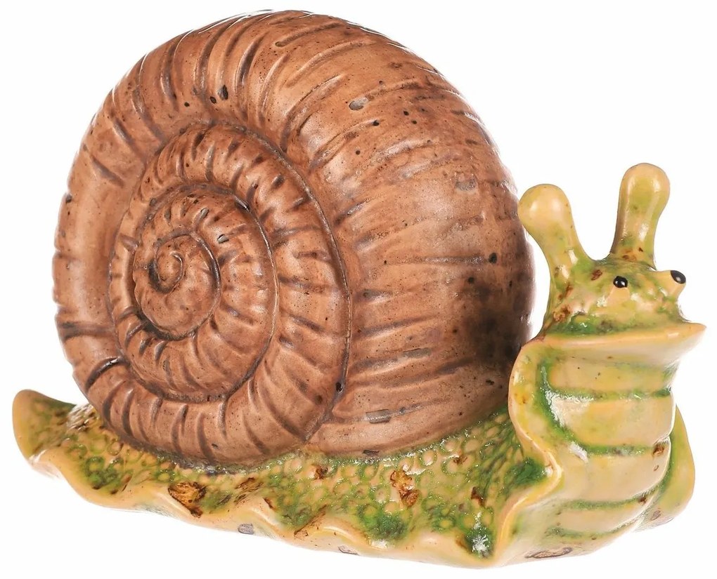Záhradná dekorácia Slimák svetlohnedá, 16 x 7 x 10 cm, keramika