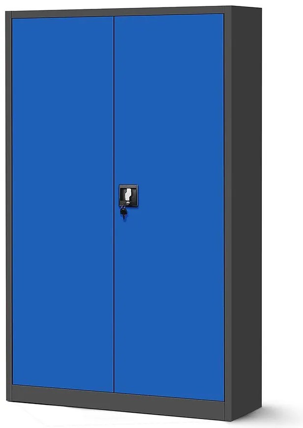 Skriňa Jan 2 kovová antracit/modrá
