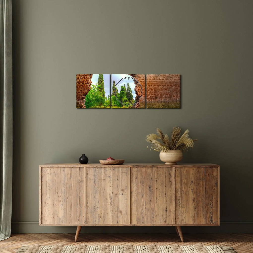 Obraz - Záhrada Eden (s hodinami) (90x30 cm)