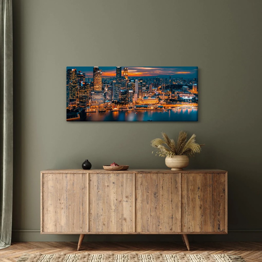 Obraz nočného mesta (120x50 cm)