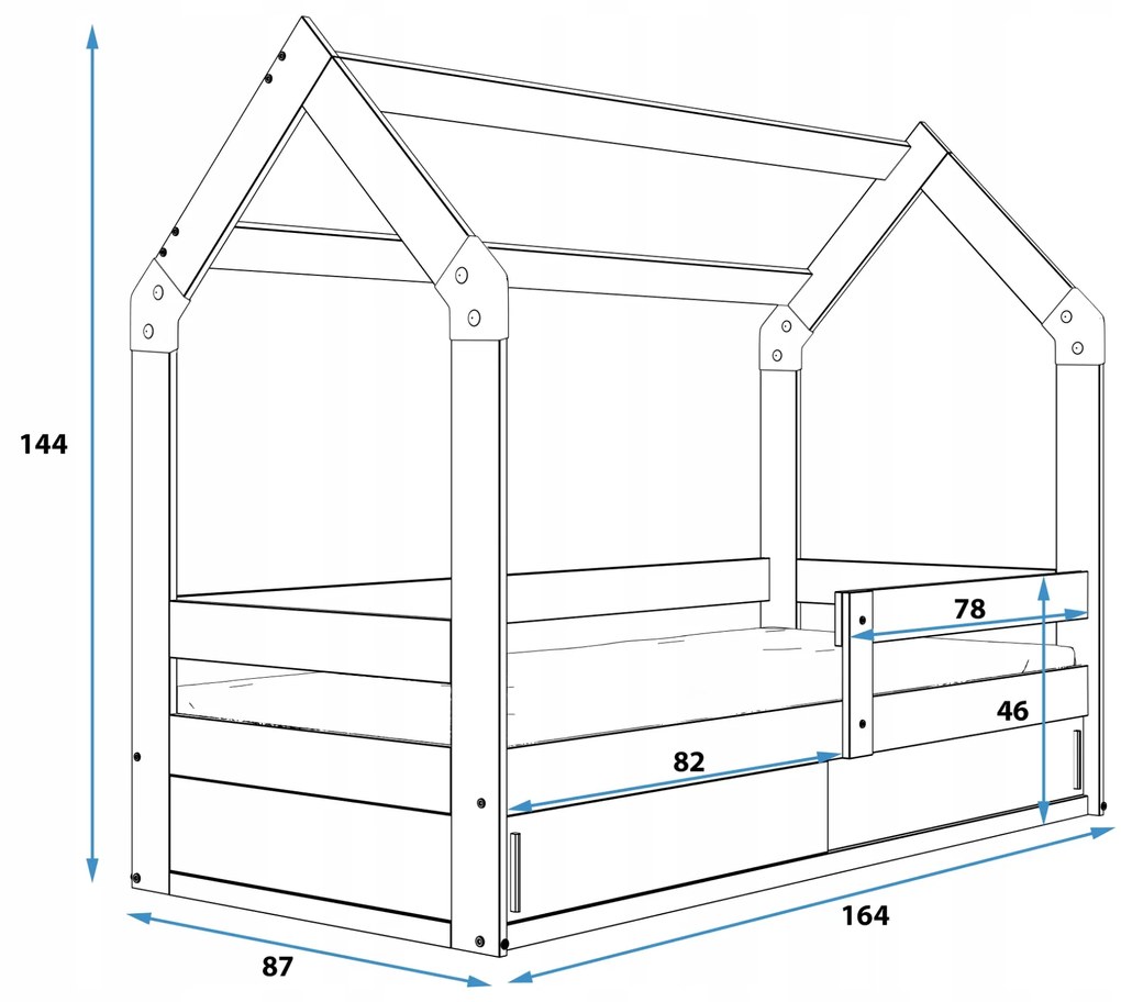 Interbeds BMS Group Domček detská posteľ Biela 80x160