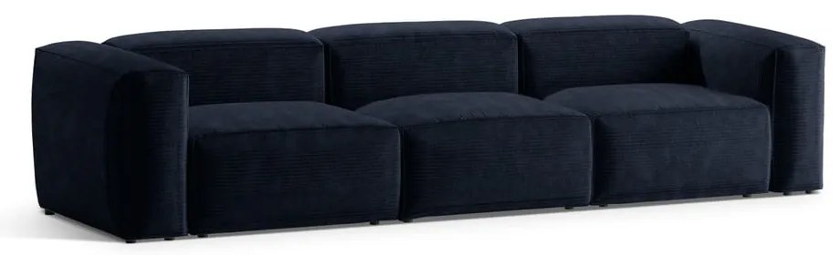 Tmavomodrá menčestrová pohovka 364 cm Bergano – Cosmopolitan Design