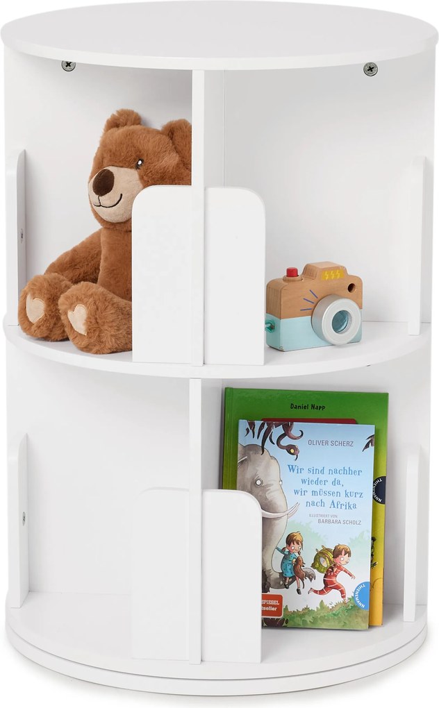 Otočná polica na knihy s 2 úrovňami