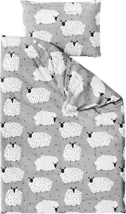 Krepové obliečky WHITE SHEEPS POLY sivé Rozmer obliečky: 2 ks 70 x 90 cm | 200 x 220 cm