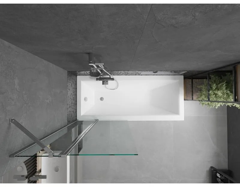 Mexen Flip, vaňová zástena 1-krídlová 80 x 150 cm, otočné krídlo, 6 mm číre sklo, chrómový profil, 894-080-101-01-00
