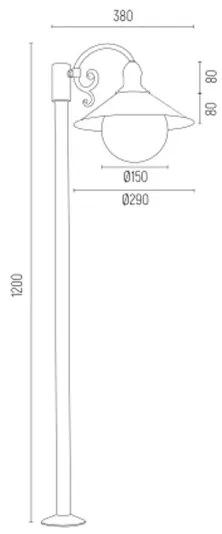 Argon 3284 - Vonkajšia lampa ERBA BIS 1xE27/15W/230V