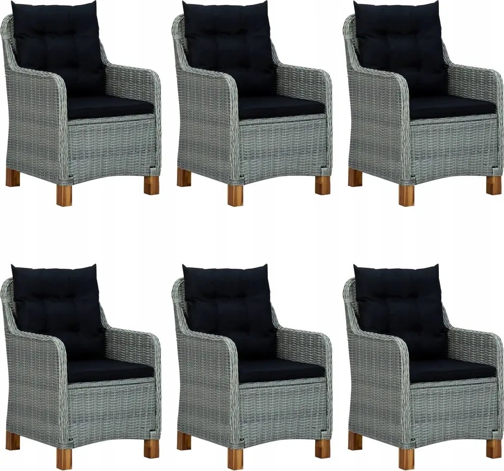 vidaXL 9-dielna sada záhradného nábytku, svetlosivá