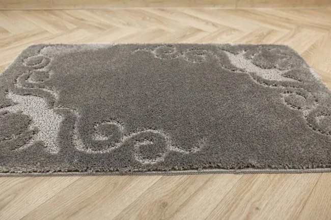 Kúpeľňový koberček Marika sivý, kvety