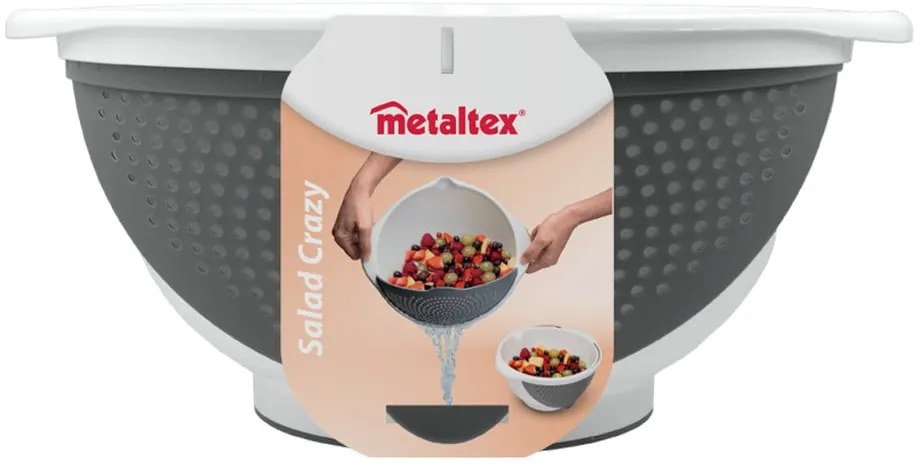 Biela miska s cedidlom 2v1 Metaltex, Ø 28 cm