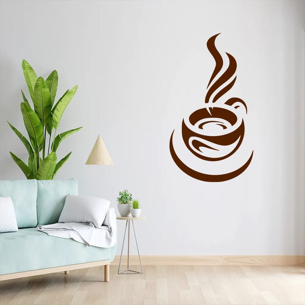 Veselá Stena Samolepka Ranná šálka kávy Farba: zelená, Veľkosť: 80 x 45 cm