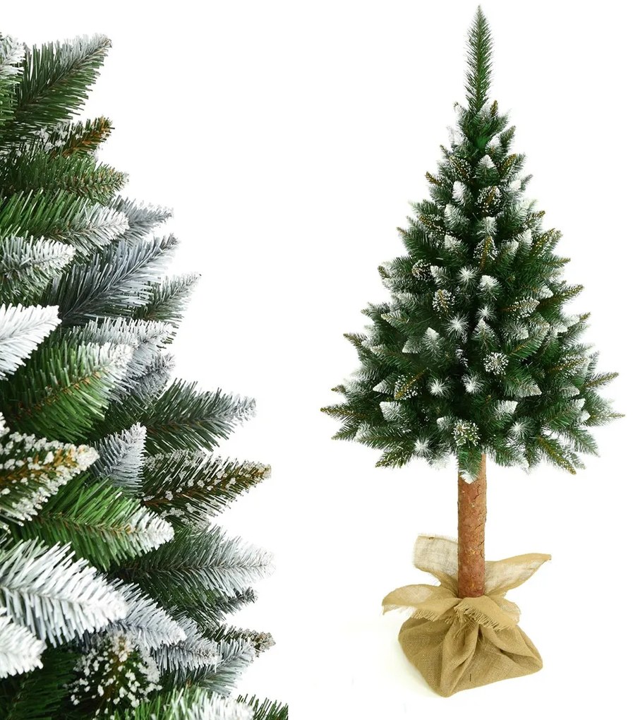 Vianočný stromček na pni Christee 7 160 cm - zelená / biela
