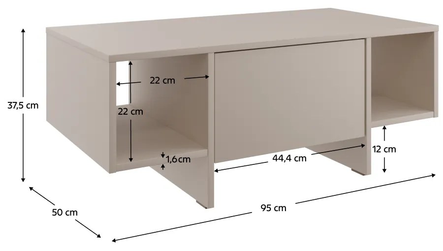 Konferenčný stolík STANDO STD02, krémová