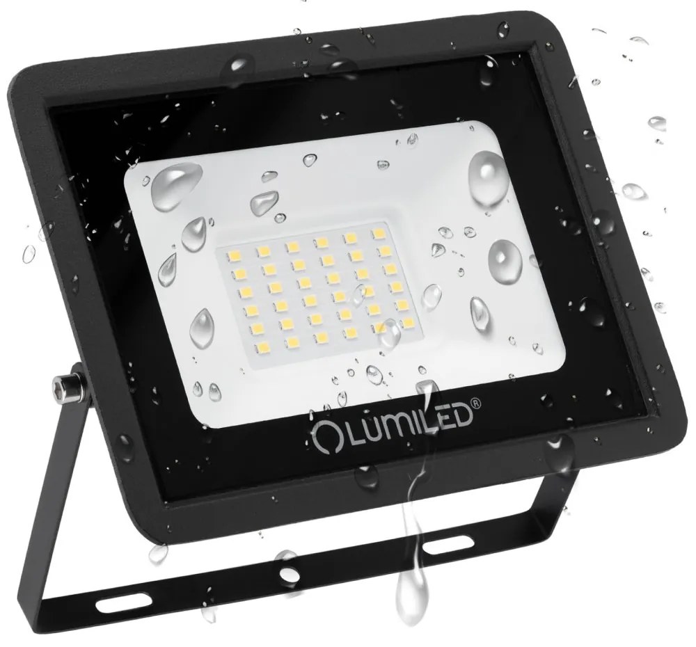 LED reflektor ZUNA 30W 2700lm 4000K IP65 Black LUMILED