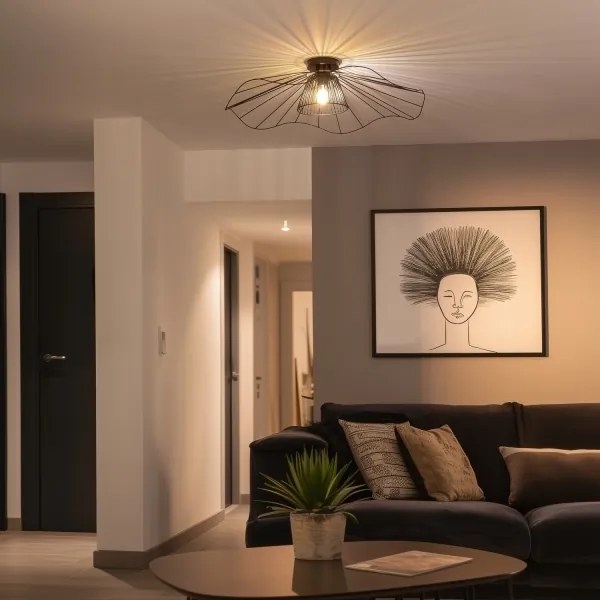 Brilagi - LED prisadený luster CERIA WIRE, 1× E27 (40 W), 230 V, priemer 80 cm, čierna