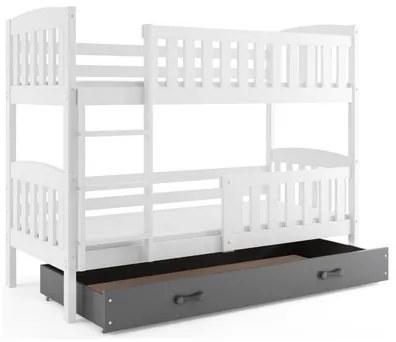 Detská poschodová posteľ KUBUS s úložným priestorom 80x190 cm - biela Biela