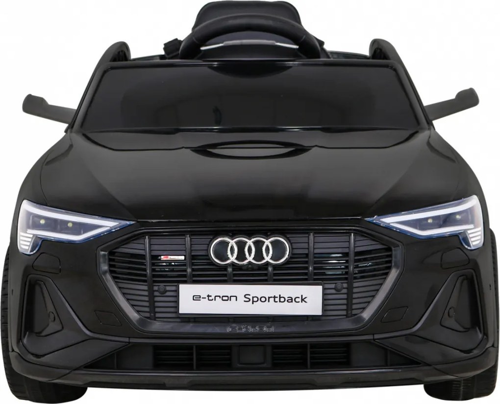 Ramiz Audi E-Tron Sportback pre deti čierne + na diaľkové ovládanie + pohon 4x4 + pomalý štart + rádio MP3 + LED