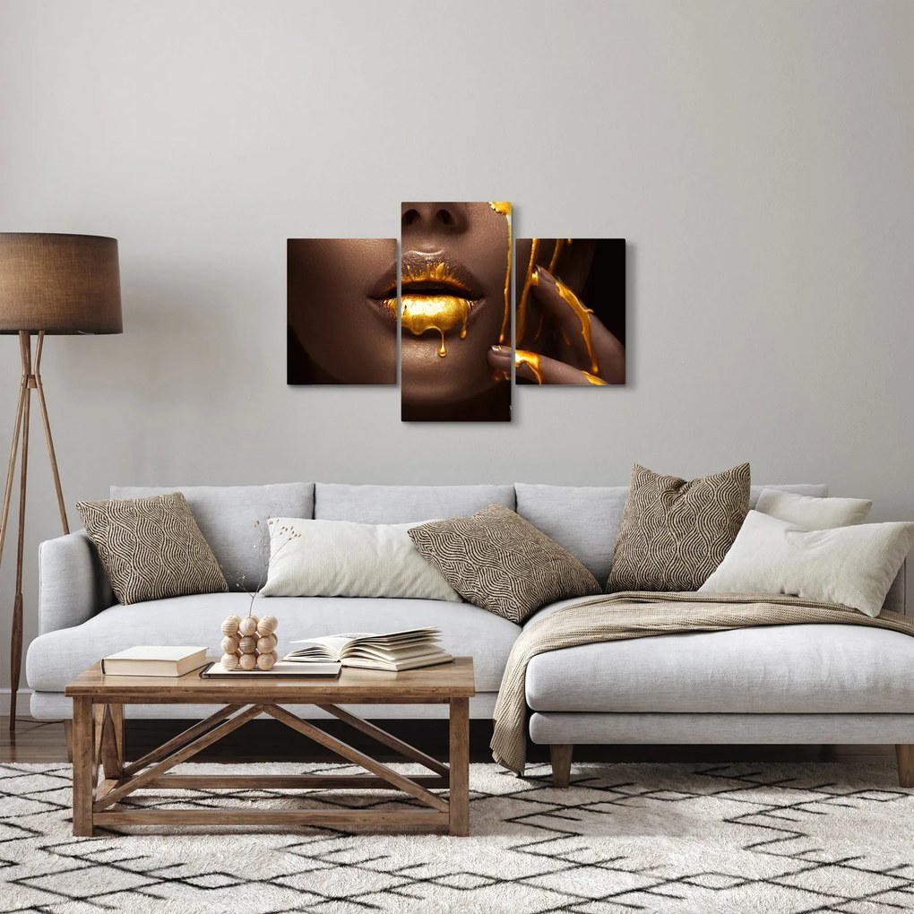 Obraz - Žena so zlatými perami (90x60 cm)