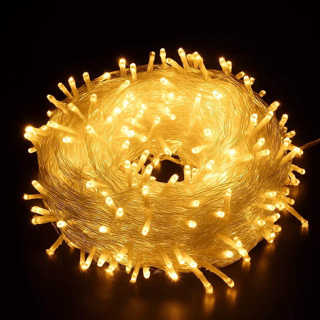 Vianočné svetielka LED záclona FLASH teplá biela 1000 LED