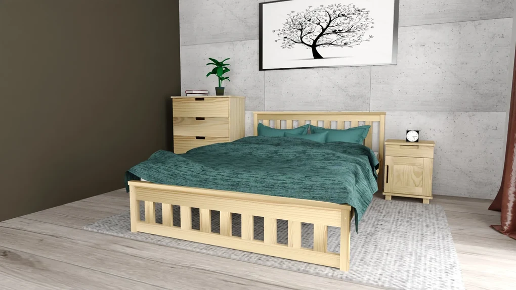 Posteľ MAICA 90 x 200 cm, borovica Rošt: Bez roštu, Matrac: Matrac Deluxe 10 cm