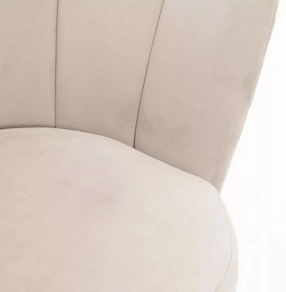 LuxuryForm DESIGN Kreslo FREY VELUR so striebornými nohami - latte