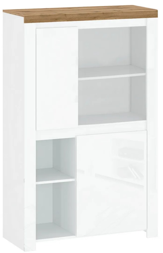 Skriňa VILGO 2D, lesklá biela