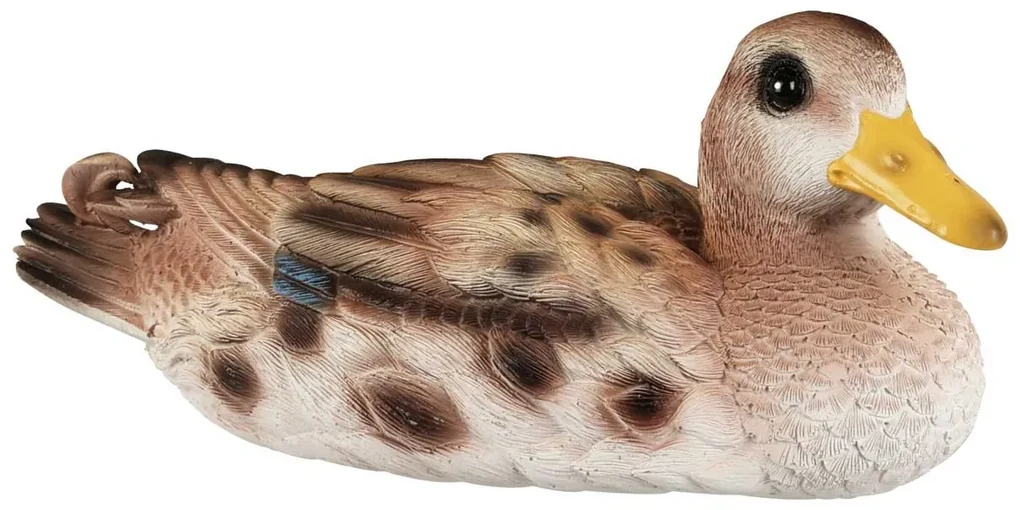 Záhradná figúrka z polyresínu Duck, 10x23,5 cm, hnedá