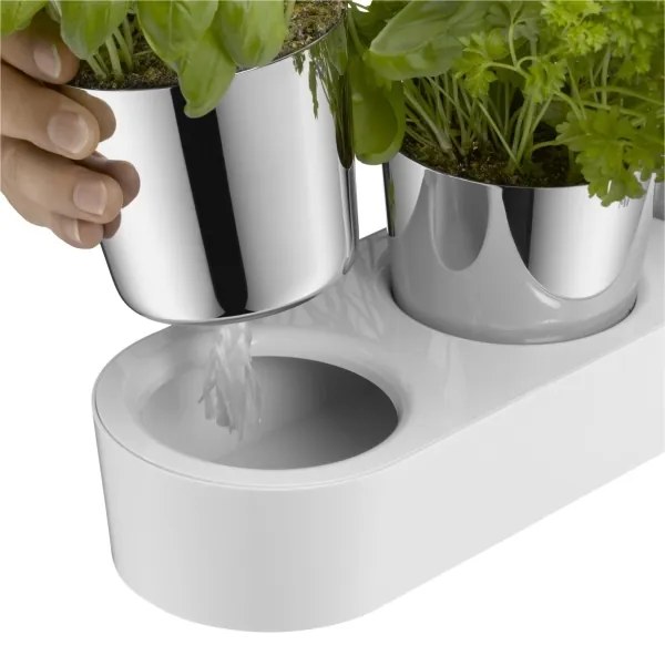 WMF - Samozavlažovací kvetináč na bylinky 3ks GOURMET biela/nerez