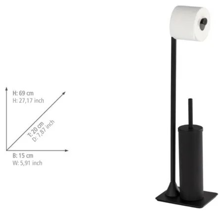 WENKO 23710100 - WC kefa HELLA 15x69 cm čierna
