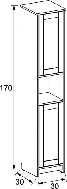 Kúpeľňová skrinka biela AUK-E1166 WT