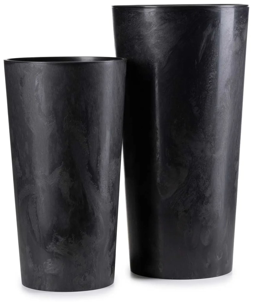 PLASTOVÝ KVETINÁČ URBANIKA SADA 2KS 57X30 CM+46,6X25,5 CM ČIERNA