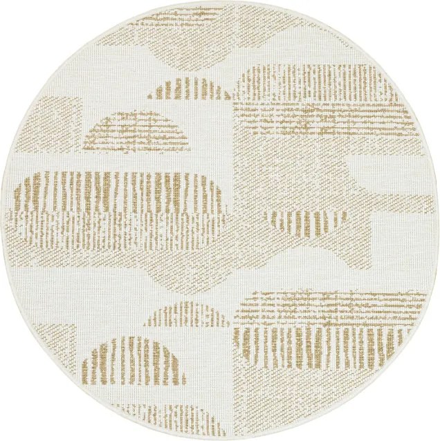 Obojstranný koberec BRUSSELS 206131/10820 béžový / krémový kruh
