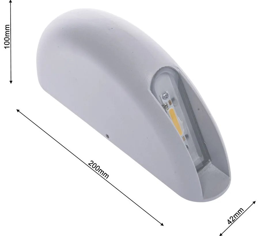 EUlight Exteriérové nástenné LED svietidlo Wall, 1x LED 3w, biela