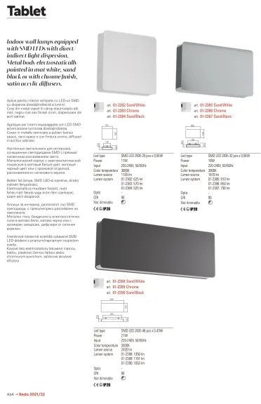 Redo 01-2384 - LED nástenné svietidlo TABLET LED/11W/230V 3000K CRI 90 čierne