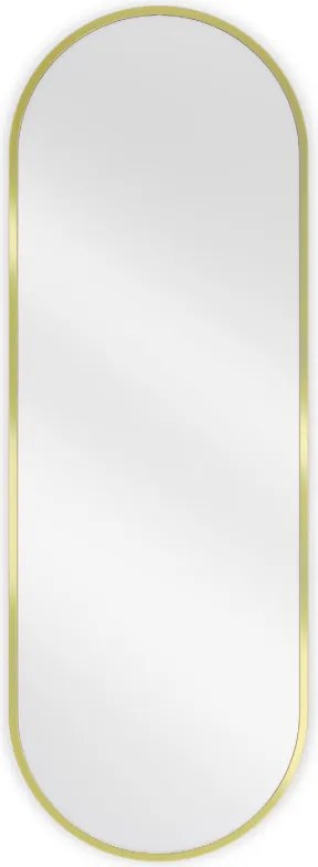 Mexen Loft oválne kúpeľňové zrkadlo 100 x 35 cm, zlatý rám - 9851-100-035-000-50