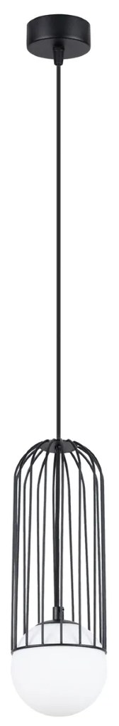 Závesné svietidlo Brina, 1x sklenené/čierne kovové tienidlo