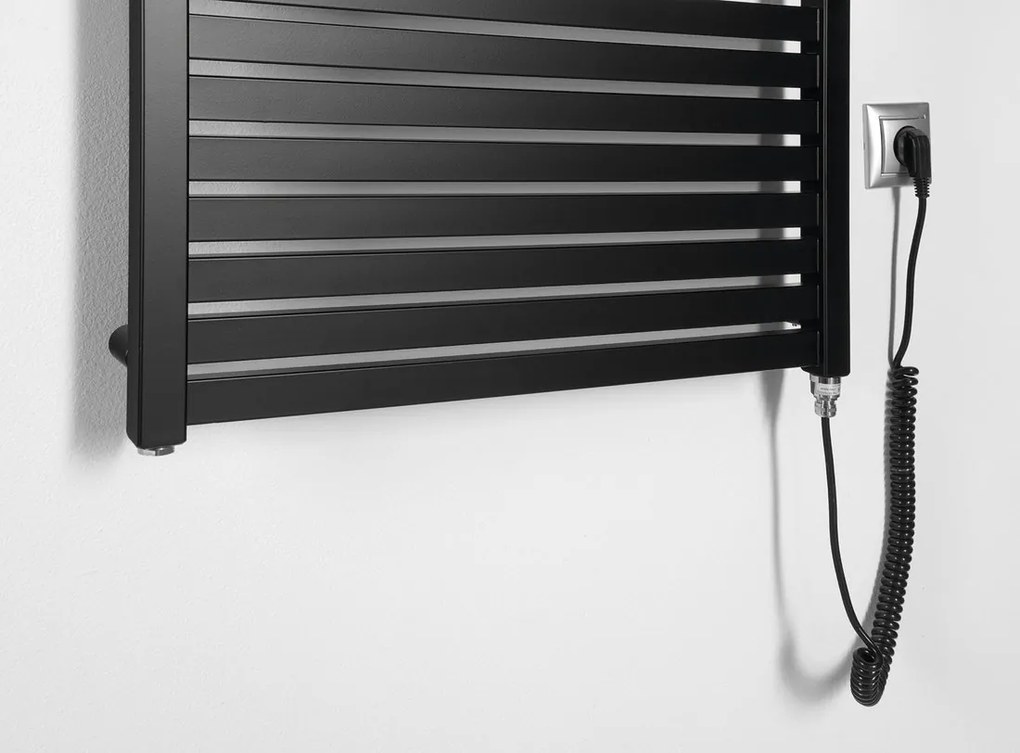 Aqualine Sapho, TONDI-E elektrické vykurovacie teleso, rovné, 600x970 mm, 400W, čierna matná, DE466T