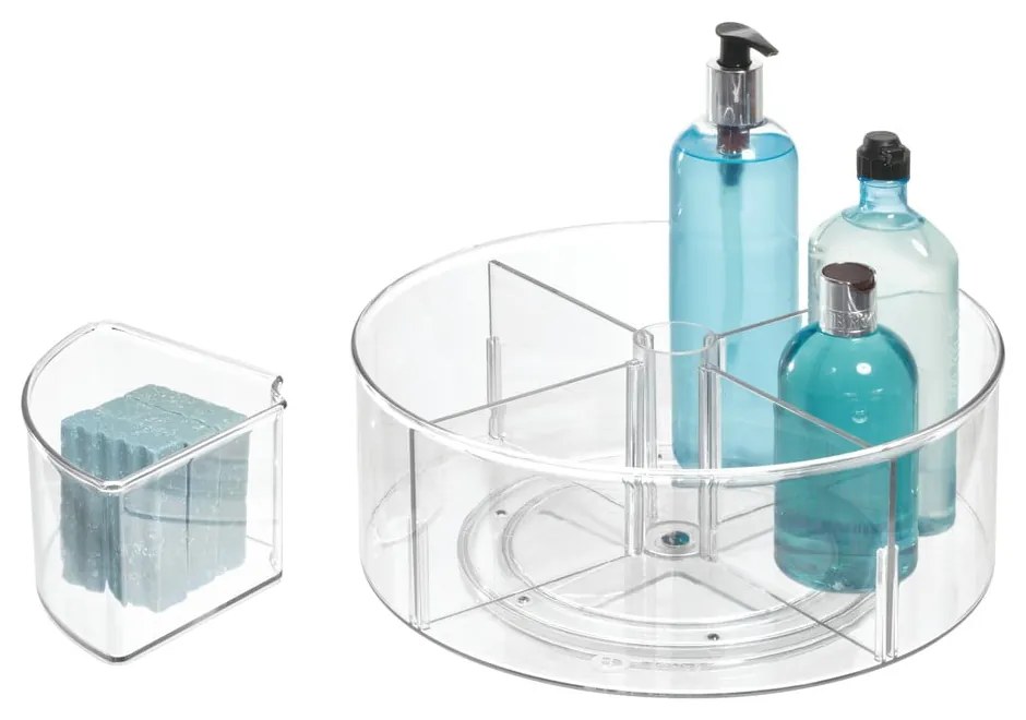 Okrúhly transparentný úložný box iDesign The Home Edit, Ø 29 cm