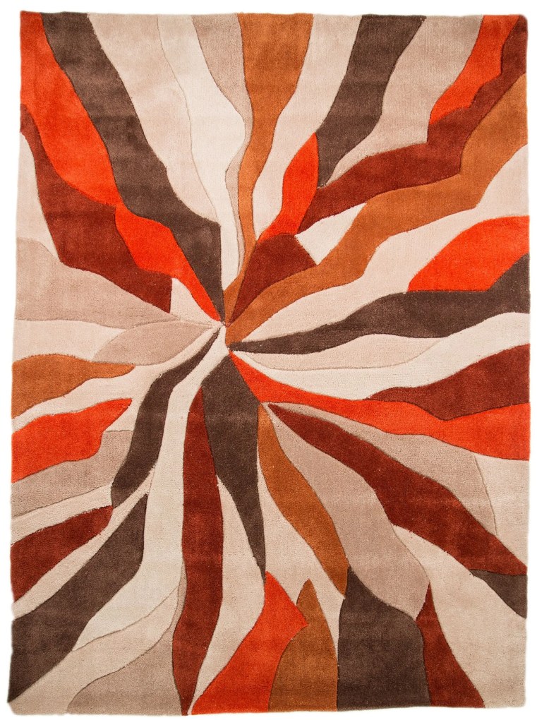 Flair Rugs koberce Ručně všívaný kusový koberec Infinite Splinter Orange - 80x150 cm