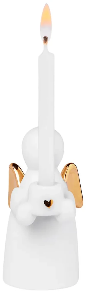 Räder Porcelánový svietnik ANJEL so zlatými krídlami
