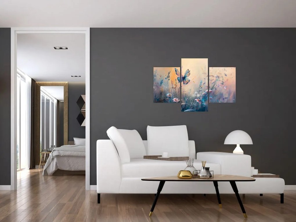 Obraz - Lúka s motýľom II. (90x60 cm)