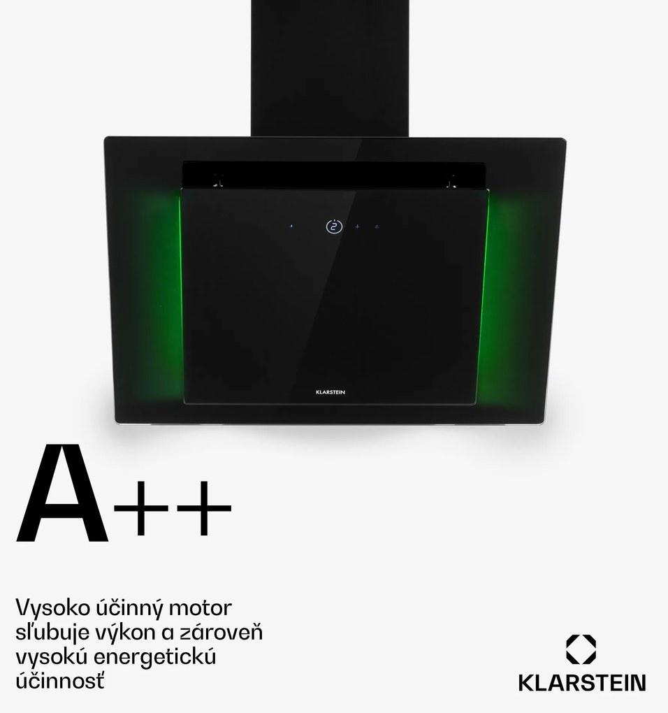 Klarstein Eleonora 60, digestor, 60 cm, nastenný, 426 m³/h, dotykový panel, LED, A++, čierny