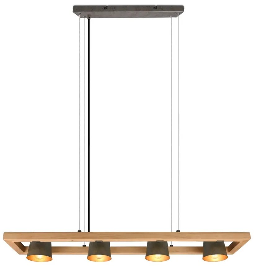 Závesné svietidlo v sivo-prírodnej farbe Bell – Trio