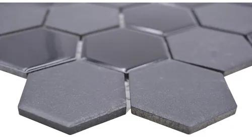 Keramická mozaika HX 09059 šesťuholník 32,5x28,1 cm mix čierna R10B