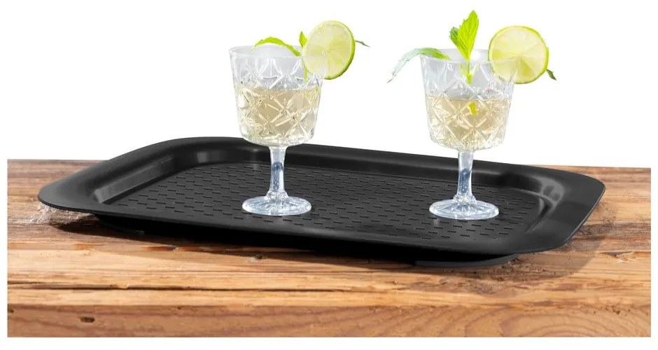 Čierny servírovací podnos Wenko Black Outdoor Kitchen
