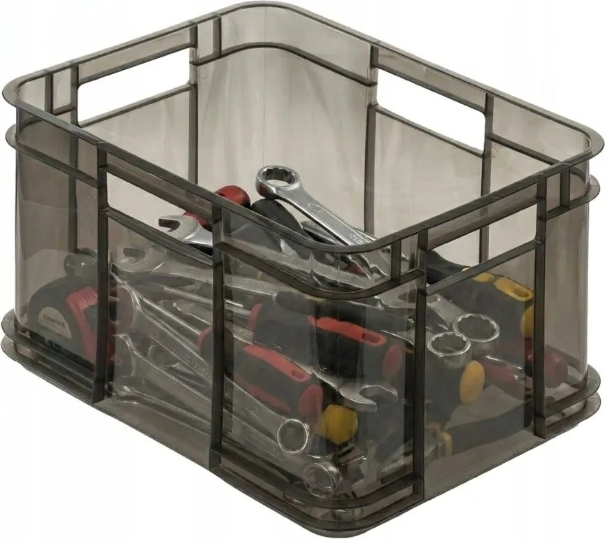 Keeeper Úložný box pre domácnosť aj dielňu, BRUNO M, 16L, 35 x 27 x 21 cm, dymový