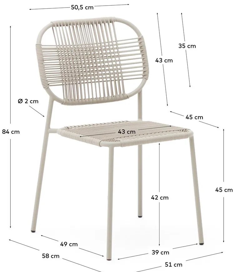 Béžová kovová záhradná stolička Talaier – Kave Home